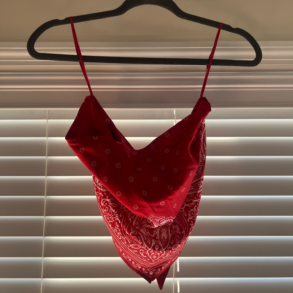 Red bandana top